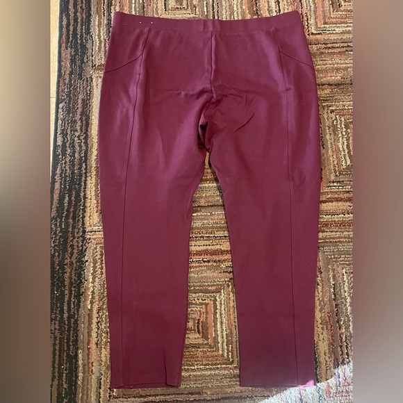 Ellen Tracy Stretch Leggings Burgundy Size XXL - Picture 3 of 7